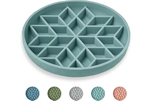 OHMO Miska przeciw schlingowi dla psów, zdrowa karma, zatrzymuje wzdęcia, antypoślizgowa, przyjazna dla środowiska silikonowa forma rombu (błękitna)