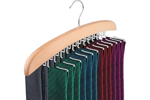 PALMCEE Porta-Cravatte, Gancio Per Cravatte In Legno, Ganci Singoli 24 Leganti In Legno Naturale, Organizer Per Appendere Cravatte, La Scelta Migliore Per Il Tuo Armadio Organizer