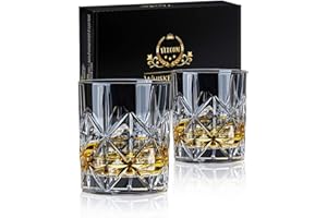 STNTUS INNOVATIONS Whisky Glass, Whiskey Glass Set of 2, STNTUS 300ml Old Fashioned Whiskey Glasses, Personalised Whisky Gift Set for Men, Classic Whiskey Tumblers for Cocktails