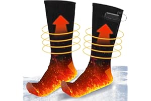 CHEFYUPER Heated Socks for Men Women,5000mAh Rechargeable Electric Socks Thermal Foot Warmers with 4 Heating Settings,Heated Ski Socks for Outoor Sporting Camping,Hiking,Skiing,Riding,Fishing