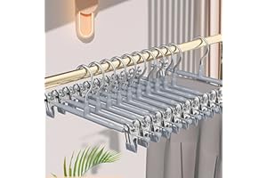 NIULAB 30 cm Hosenbügel Metall,Kleiderbügel mit rutschfest Clips,Rockbügel Hosenbügel Platzsparend für Hosen Shorts Rock Socken Unterwäsche(20 Stück)