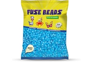 Benny Beads Iron-On Beads, 1500 Pieces, Midi Size 5 mm, Creative Craft Accessories, DIY Fuse Beads (Blue)