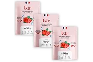 LXIR DRINK - Eau aromatisée en pastille sans sucre - Boisson multivitamines - Riche en vitamines C et B - Hydratation quotidienne - Beauté de la peau - Fraise