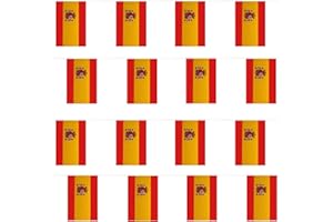 I LOVE FANCY DRESS Fanions de drapeaux espagnols de 30 m - Pour fans de football, intérieur et extérieur - 20 x 30 cm ING FLAGS ESPAGNE