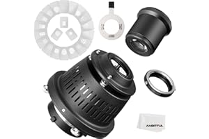 AMBITFUL AL-16 Pro Bowens Mount Split Focalize Conical Snoot Optical Condenser Art Special Effects Shaped Beam Light Cylinder with Canon for Canon EF Lens Adapter