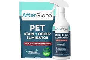 Afterglobe Pet Stain & Odour Remover Spray 500ml – Powerful Pet Urine, Vomit & Odour Eliminator for Carpets, Rugs & Upholstery – Safe for Dogs & Cats, Professional Strength Cleaning Solution