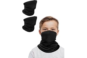 Kiiwah Szalik dla dzieci, 2 sztuki, zimowy komin, ocieplacz na szyję, wielofunkcyjny szal dla chłopców i dziewcząt, wiatroszczelny, ciepły, oddychający, do jazdy na nartach, jazdy na rowerze