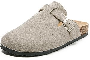 JOMIX Ciabatte Uomo Invernali Comode da Casa Pantofole Sabot con Suola Antiscivolo Zoccoli in Feltro con Fibbia Regolabile Scarpe Calde Slip-On da Inverno