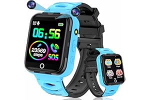Smooce Reloj Inteligente Niños,Smartwatch Niños Música con 24 Juegos,Reloj telefono niños con SOS,Dual Cámara,Grabadora,Linterna,Video,Despertador,Reloj para Niños y Niñas 3-12 Años