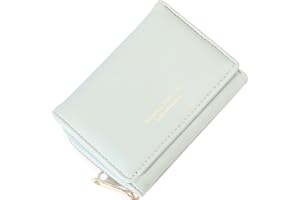 HAIWILL Mini Geldbörse Damen Leder Kleines Portemonnaie , Gross Kapazität Geldbeutel Geldtasche Damengeldbörsen Viele Fächer (Grün)