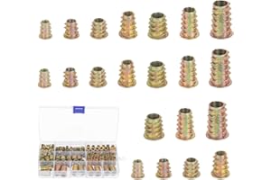 CHIFOOM 125pcs écrous à visser en alliage de zinc à six pans creux inserts filetés écrou assortiment d'outils Kit pour meubles en bois