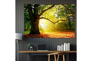 Arsey Arazzo da parete con albero, decorazione da parete, per soggiorno, camera da letto, verde, 200 x 150 cm