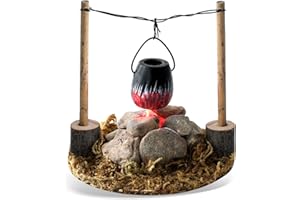 MSTNOIXGC Mini Accessori Legno Falò LED, Accessori Miniatura Legno Falò, Mini Caldaia a Legna da Ardere, Accessori Casa Bambole Miniatura, Falò della Casa delle Bambole