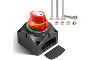 RED WOLF 1-2-Both-Off Battery Switch DC 12V-48V 200A, Heavy Duty Marine Battery Power Cut Master Switch Disconnect Isolator Ignition Protected for Automotive RV Marine Battery Kill w/M8 Stud