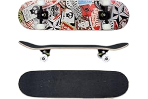 ‎FUNTOMIA FunTomia Skateboard mit ABEC-9 Kugellager Rollenhärte 100A und 100% 7-lagigem kanadisches Ahornholz Skate Board mit Kicktail