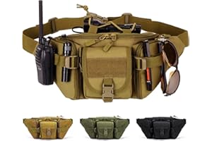Taeku Sac Banane Tactique, Multifonction Molle Sac Taille Militaire Sac à Dos Utilitaire avec Sangle Ajustable pour Randonnée Camping Trekking Cyclisme (Kaki)