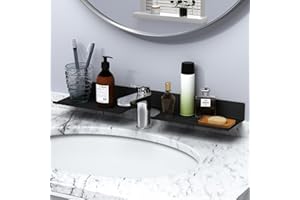 ‎WOMAMNY Womamny Duschregal, Duschablage Ohne Bohren, Badezimmer Regal 60cm, Duschkorb Ablagen Aluminum Selbstklebender Wandregal für Bad Küche Wohnzimmer Zimmer, Schwarz