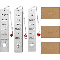 Segnalibro Metallo Per Insegnanti - Con Frasi Motivazionali - Regalo Per Laurea, Natale O Fine Anno Scolastico - Foto 4