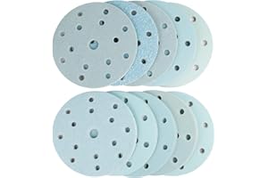 FASTPLUS Disque abrasif 150mm, 100 Disques de Ponçage Ronds, Grains Mixtes 40/60/80/120/180/240/320/400/600/800, Disque de Ponçage auto-agrippant Pour Ponceuse Orbitale Aléatoire