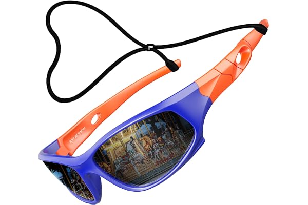 ATTCL Enfant Lunettes de soleil polarisées Sport pour garçons et filles de 3 à 10 ans UV400 Ultra Léger TR90 Flexible Cadre