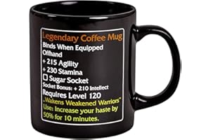 Elbenwald Cup Legendarny Kubek Kawy Poziom 120mmo Pozycja dla World of Warcraft Fans 320 ml Ceramiczny Czarny