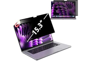 LanQii Magnetischer Blickschutzfilter für MacBook Air 15,3 Zoll M4/M3/M2 (2025/2024/2023), Privacy Filter Anti-Blaulichtfilter Datenschutz Abnehmbarer Anti-Spy Schutzfolie für MacBook Air 15,3 Zoll