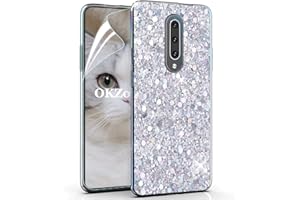 OKZone Cover OnePlus 7 PRO [con Pellicola Proteggi Schermo], Custodia con Brillantini Ultra Sottile Design Case di Alta qualità in Silicone TPU Bumper Cover per OnePlus 7 PRO (Argento)