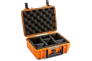 B&W Transportkoffer Outdoor - Typ 1000 Orange - mit variabler Facheinteilung - wasserdicht nach IP67 Zertifizierung, staubdicht, bruchsicher und unverwüstlich