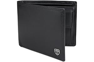 TRAVANDO Portefeuille Homme „Oslo“ avec Blocage RFID - Porte Monnaie Noir Classique, Porte-Cartes Format Portrait - Rangement Pièces, Carte de Crédit Billets CB Cadeau