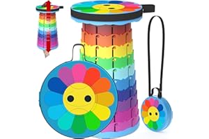 PLOGGING 2025 Sgabello Pieghevole Portatile Pieghevole,Pieghevole,Telescopico Retrattile,Sgabello Regolabile per Adulti,per Pesca,BBQ,Giardinaggio,Viaggi, Barbecue,Carico massimo 200 kg con Moschettone