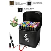 Valletta Moringa 48 Double Sided Art Marker Felt Pen Set with Bag