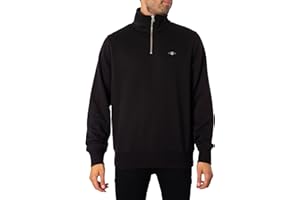 GANT Herren Reguläres Shield-Sweatshirt Mit Halbem Reißverschluss, Grey Melange