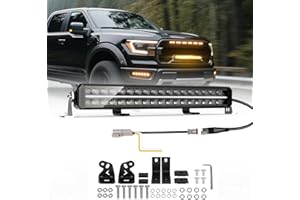 CO LIGHT Barre LED 21" 120W 26000LM Longue Portée 1200M IP68 Feux Anti-Éblouissement DRL Double Rangée 12V 24V pour Camion Tracteur 4x4 SSV Quad Homologué ECE avec Faisceau de Câblage