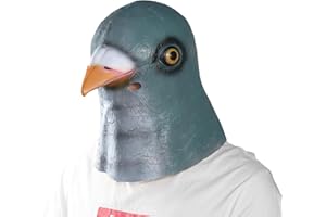 Farango Pigeon Mask - Realistic Latex Bird Head Mask for Halloween, Costume Party, Carnival, and Cosplay