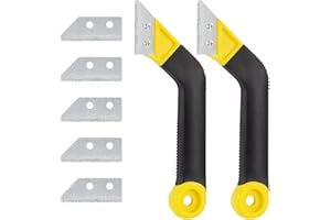 MOONSING Narzędzie do ręcznego usuwania fug do płytek, 2 skrobaki do fug, płytki z 5 zapasowymi ostrzami, narzędzia do czyszczenia fug, na ścianę, do łazienki, kafelki, "zrób to sam"