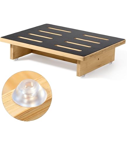 Marchepied En Bois Naturel 40x32x10 Cm - Charge 200 Kg - Antidérapant Pour Caravane Et Intérieur