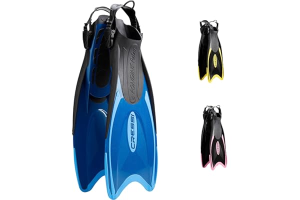 Cressi Palau Fins - Palmes Longues et Courtes Réglables Adultes et Enfants pour la Plongée et la Natation
