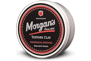 Morgan's Pomade Argile Texturisante, Forte Tenue, Fini Mat pour Cheveux Épais, Styles Texturisés et Ébouriffés 75ml