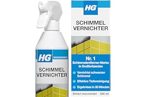 ‎HG HG Schimmelentferner Spray 500 ml – Starker Reiniger gegen Schwarzschimmel & Flecken auf Wänden, Fliesen, Fugen, Silikon & Decken