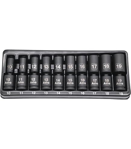 Astro Pneumatic Nano-Steckschlüsseleinsätze 11-teilig – Niedrigprofil Für 1/2" Antrieb, SAE