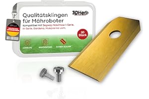 30 x Klingen Ersatzmesser + Schrauben, Ersatzklingen kompatibel mit Segway Navimow Mähroboter für langen, scharfen Schnitt (30er Set Klingen) - titancarbit beschichtet