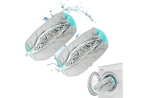 YTUGIL Sacchetto per il lavaggio delle scarpe, lavatrice, pulizia a 360°, ammortizzante e antirumore, multi protezione, per scarpe da ginnastica riutilizzabile (Giallo-2 Pezzi)