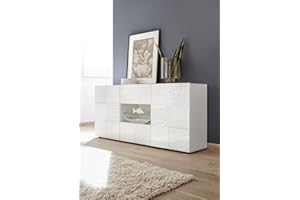 Web Convenienza Madia Miro 2 Ante 2 Cassetti Bianco Lucido Serigrafato
