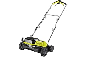 RYOBI Scarificateur sans Fil 18V One+ RY18SFX35A-0 – (Alimentation simultanée par 2 Batteries) - Brushless, Largeur 35cm, Poignée Réglable, Entretien Facile de la Pelouse – Batterie Non Incluse