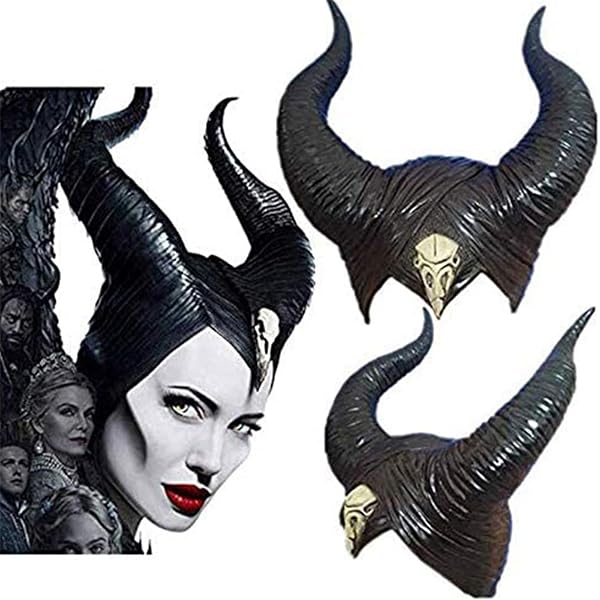 Costume Méchante Reine Halloween - Cape Noire à Capuche, Collier Dentelle, Cornes Démon (4 Pièces)