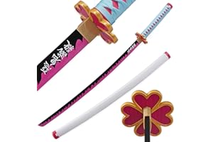 LQZJG Anime Espada de bambú Cosplay，Kanroji Mitsuri Espada Katana 103 cm/40 Pulgadas