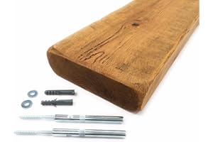 HOUSE OF RUSTIC LTD Rustic Floating Shelves Wooden Wall Mounted Shelf Oak Colour Handmade Reclaimed Chunky Solid Wood Industrial 80cm