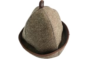 couduan Sauna Hat 100% Wool with Hooks, Sauna Hats for Women and Men,Steam Bath Hat Room Accessories Felt Heat Dry Headrest,Steam Room Essential Parts,Simple Natural Stylish Appearance