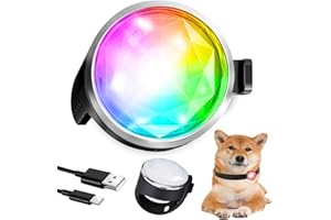 Tubasion 7 Colours in 1 Leuchtanhänger Hund, USB-C Wiederaufladba Blinklicht Hundegeschirr, Licht für Hundehalsband Silikon, IP65 wasserdichte Led Hundehalsband für Nachtspaziergänge