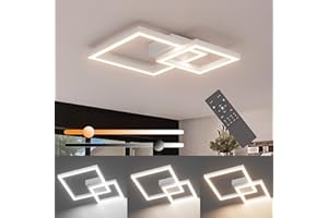 Klighten Lampa sufitowa Led 35 W ściemniana z pilotem zdalnego sterowania, nowoczesna lampa sufitowa, aluminiowa dekoracyjna lampa sufitowa do salonu kuchni przedpokoju sypialni, 3000-6000K, biała